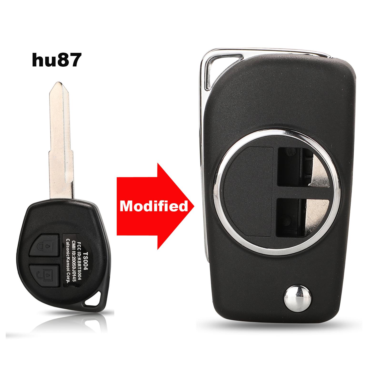 

jingyuqin модифицированный 2 BTN складной чехол для дистанционного ключа автомобиля для SUZUKI SWIFT SX4 ALTO VITARA IGNIS JIMNY Splash ua синий