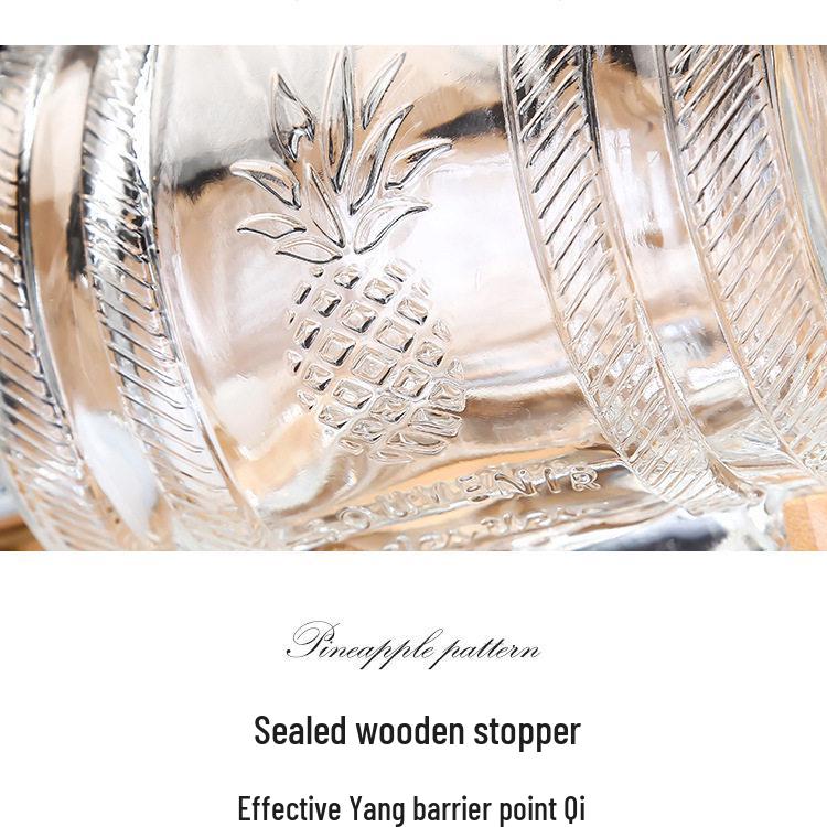 Barril de Vinho de Vidro Transparente com Torneira - Garrafa Selada para Fermentação de Vinho de Ginseng e Suco, Capacidade de 2 Jin