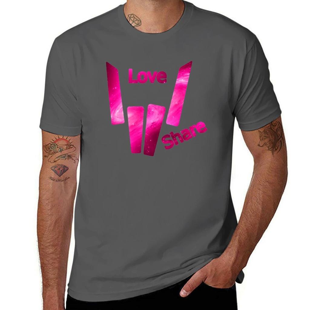 Share Love Pink Galaxy Tshirt Casual Holiday Short Sleeve Tee