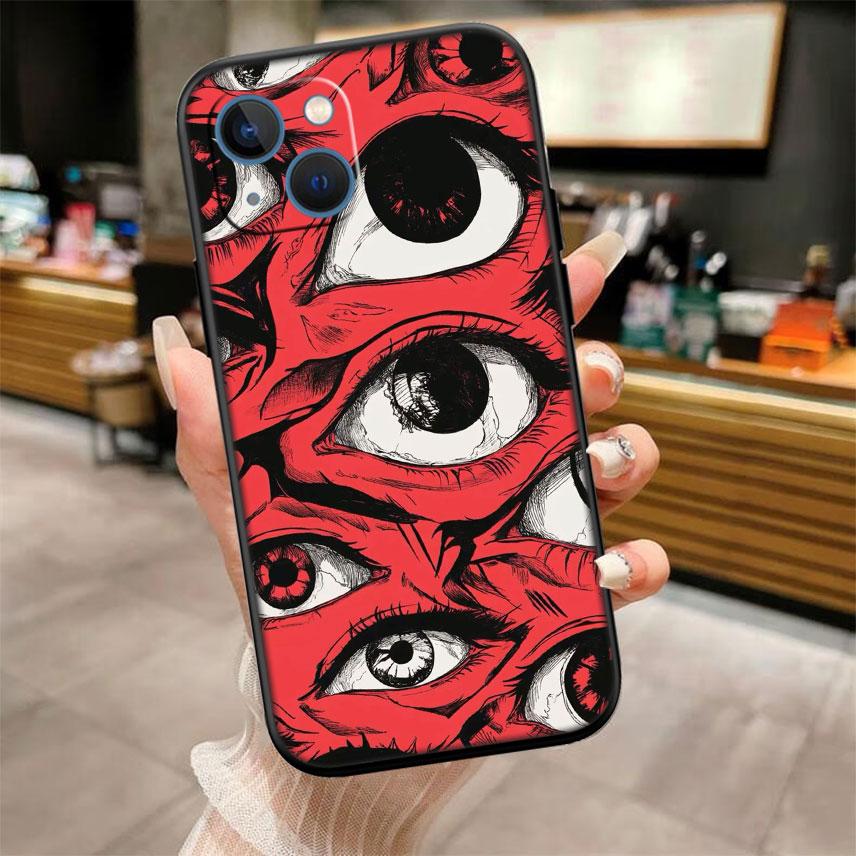 IK62 Spooky Scary Face Eyes New High-End Shell Phone Case for iPhone SE X XS XR 16E 17 11 Pro Max 8 7 6 6s Plus Air