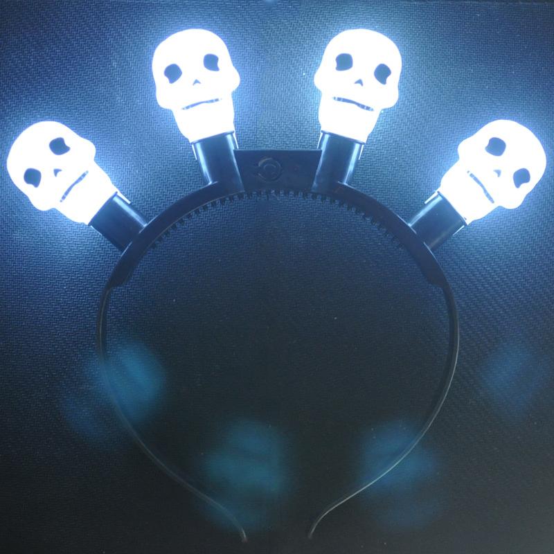 

Selling New Halloween Pumpkin Skull Hair Band LED Light-emitting Head Band Creative Cool Flash Party Decoration Props Toys