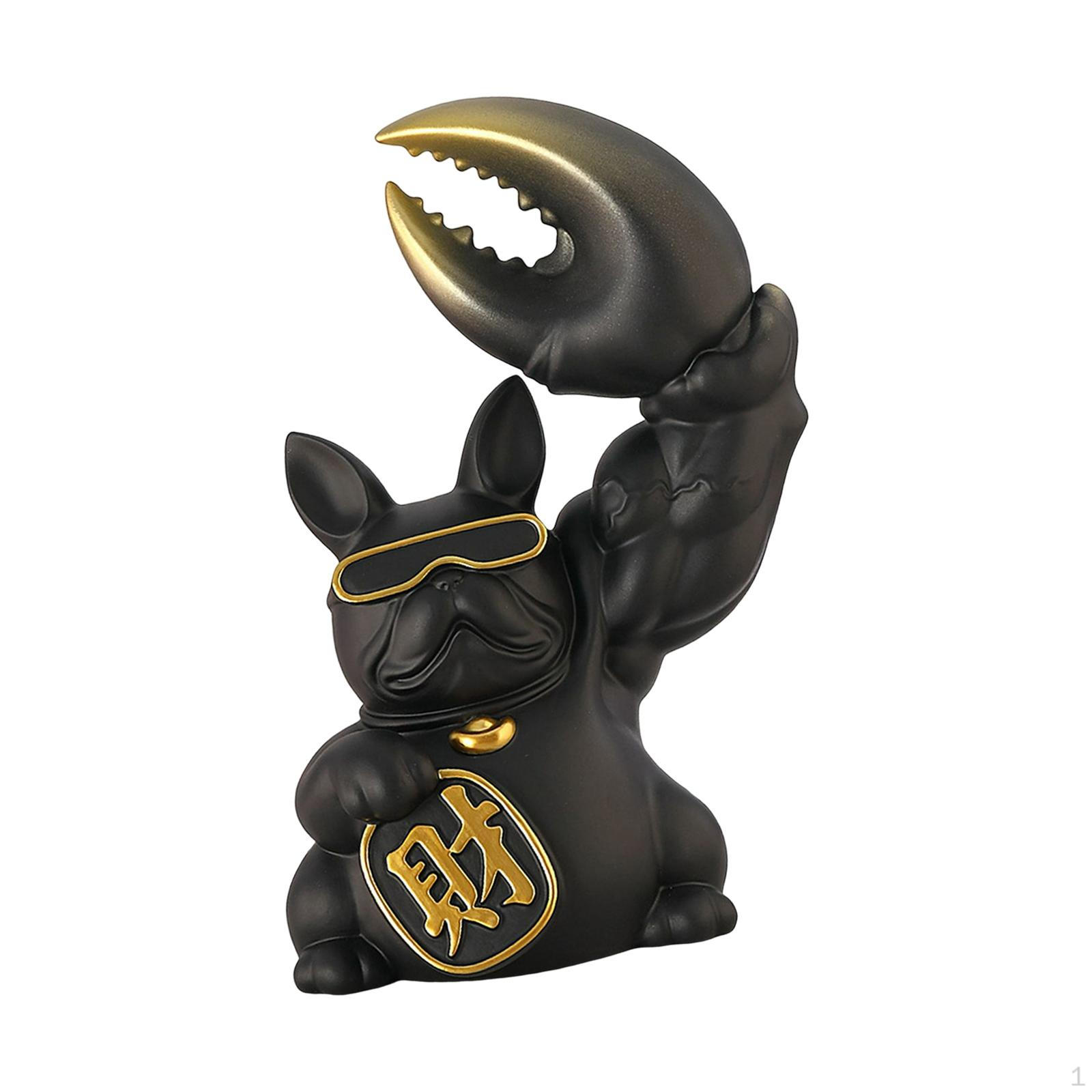 

Dog Figurine Statue Decorative Collectible Crafts Sculpture for Tabletop Living Room Home Decoration чёрный