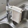 Space Saving Kitchen Gadget Dish Towel Holder for Sink Faucets, Double Rod Snap-on Adjustable Rag Storage Hanger Angle Organizer, 3D Print PLA
