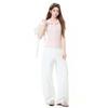 Pink Sweet Temperament POLO Lapel Waist Slim and Thin Shoulder T-shirt Spring and Summer Short Sleeves Beautiful Top Women