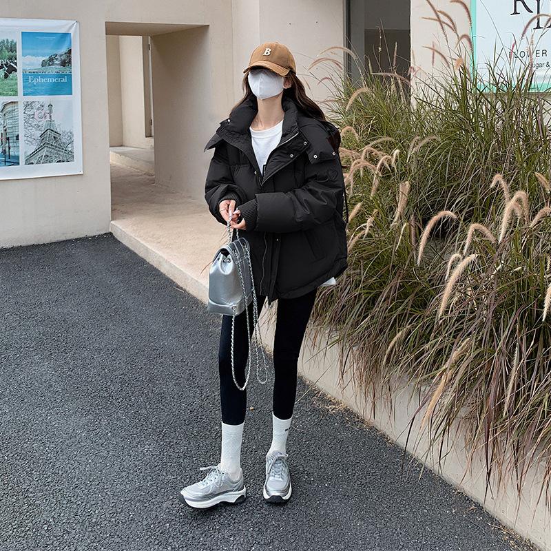 

Women s cotton-padded clothes winter new gray small love short down cotton clothes student models large size bread clothes to keep warm M чёрный