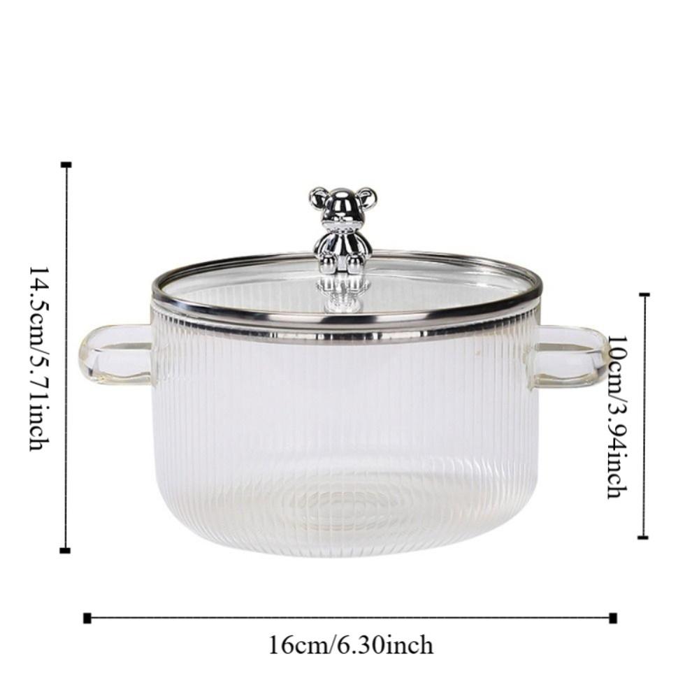 Binaural Griff Bär Glas Kasserolle Hitzebeständiger Kochtopf Ramen Schüssel Brei