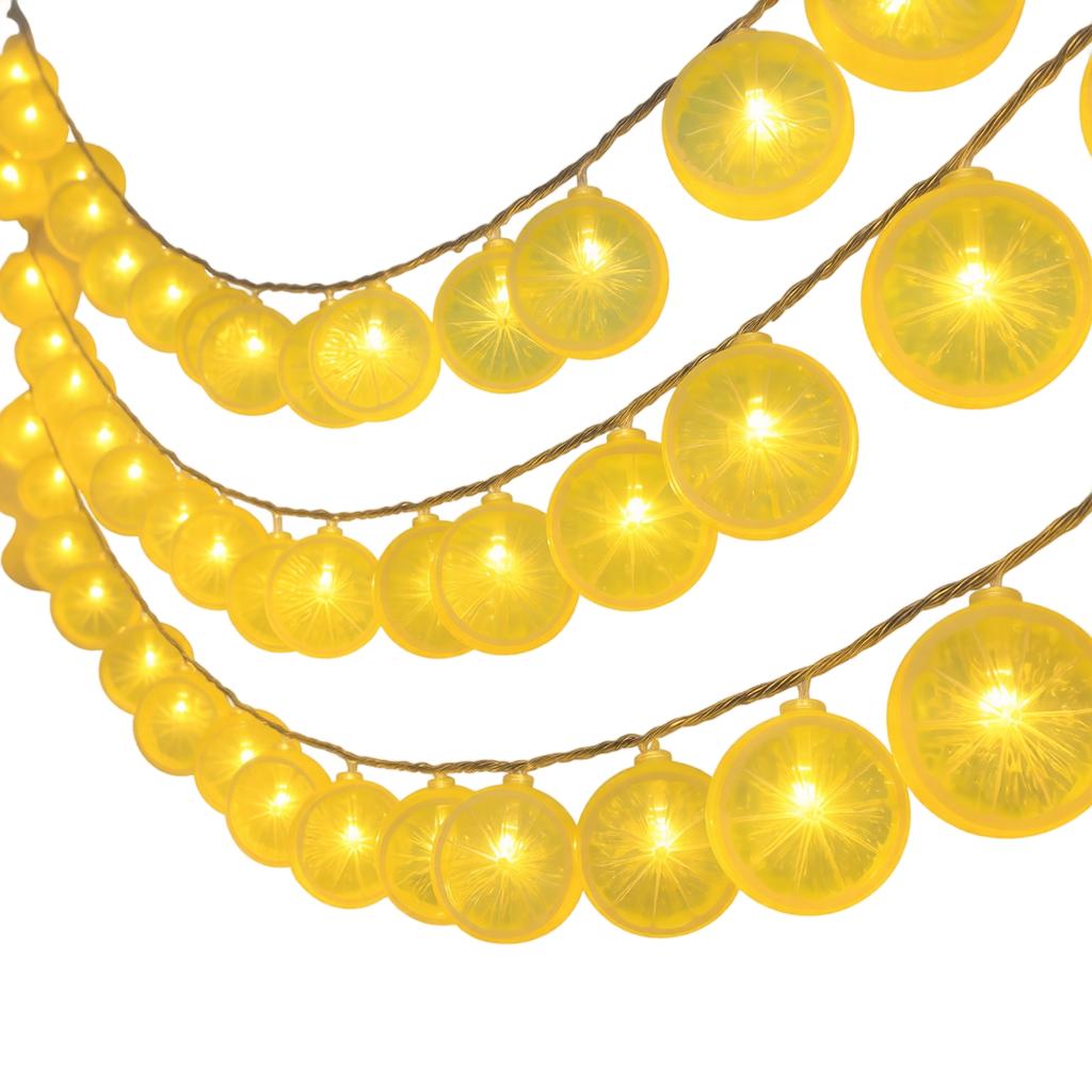 Lemon String Lights, 2 Meters, 10 Lights, Battery Operated