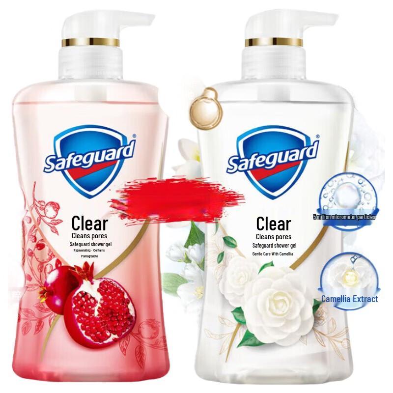 Safeguard Pomegranate & Camellia Moisturizing Gel Shower Gel Duo