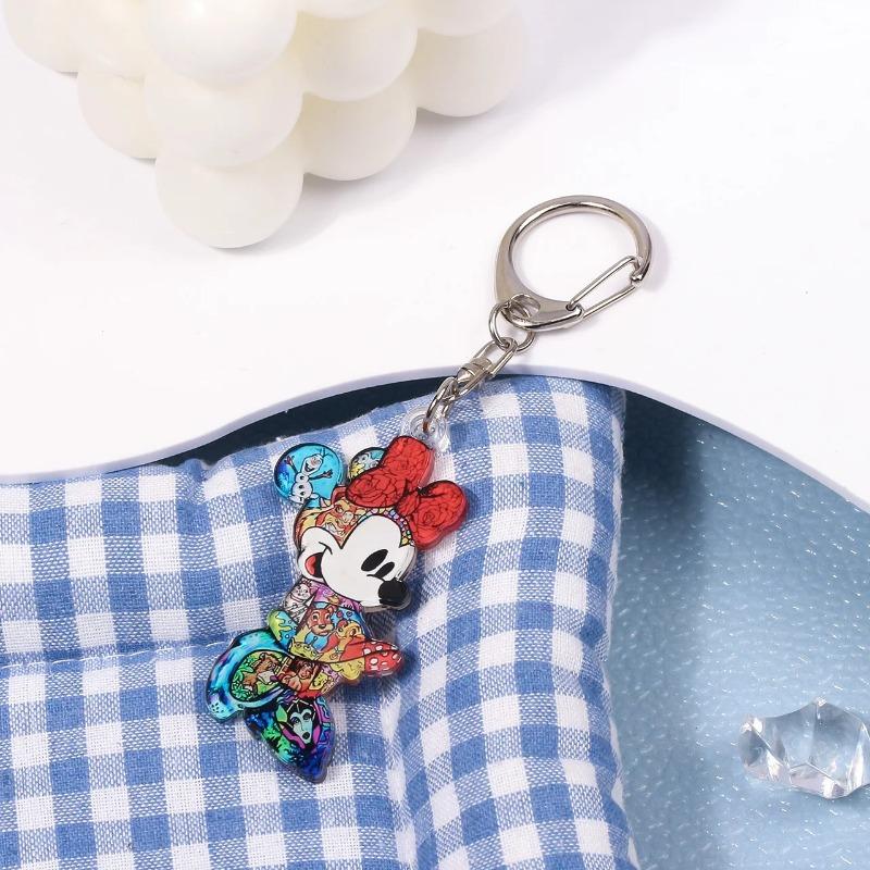 2 ks Disney Mickey Barevný Akrylový Klíčenka, Minnie Batoh Závěsná Dekorace Příslušenství Tvar Je Jednoduchý a Roztomilý