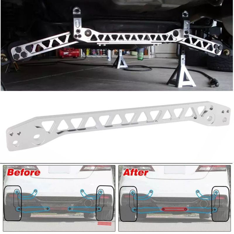 Aluminum Silver Rear Lower Control Arms Subframe Brace for Honda Civic DX ES LX EX 01-05 Support Trestle Engine Frame