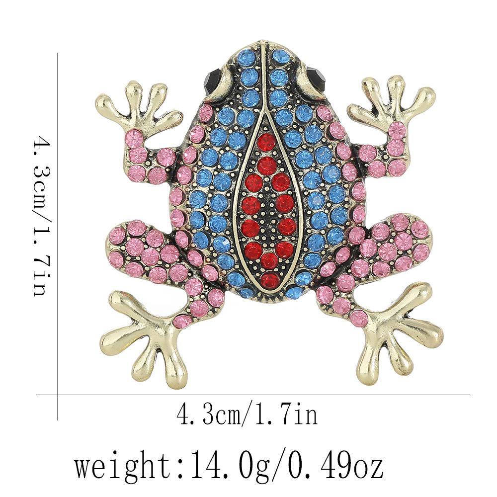 Diamond Studded Frog Brooch, Women's Brooch, Accessories, Gothic Clothing, Brooch, Jewelry, Fashionable Retro Personality