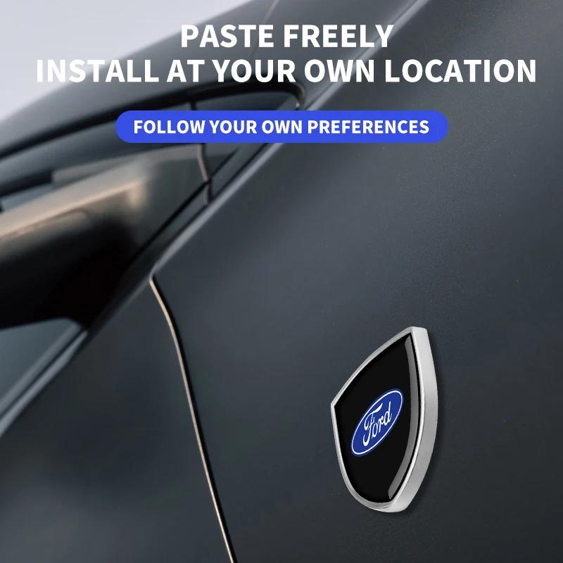 New 2026 Car Sticker 1/2pcs 3D Metal Car Styling Shield Emblem Badge Stickers For Ford Ranger S-Max Focus Galaxy Mondeo Transit