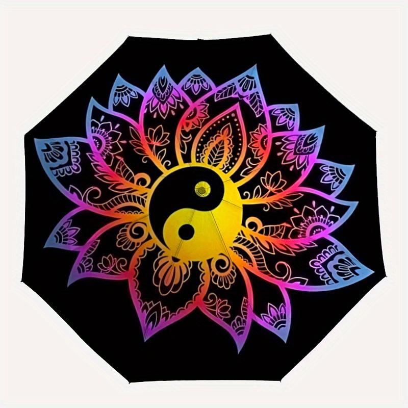 

1pc Lotus Yin Yang Automatic Open/Close Umbrella, Ideal Fan Gift for Birthday, Christmas, Outdoor Essentials, Trendy Fashion yy250828016