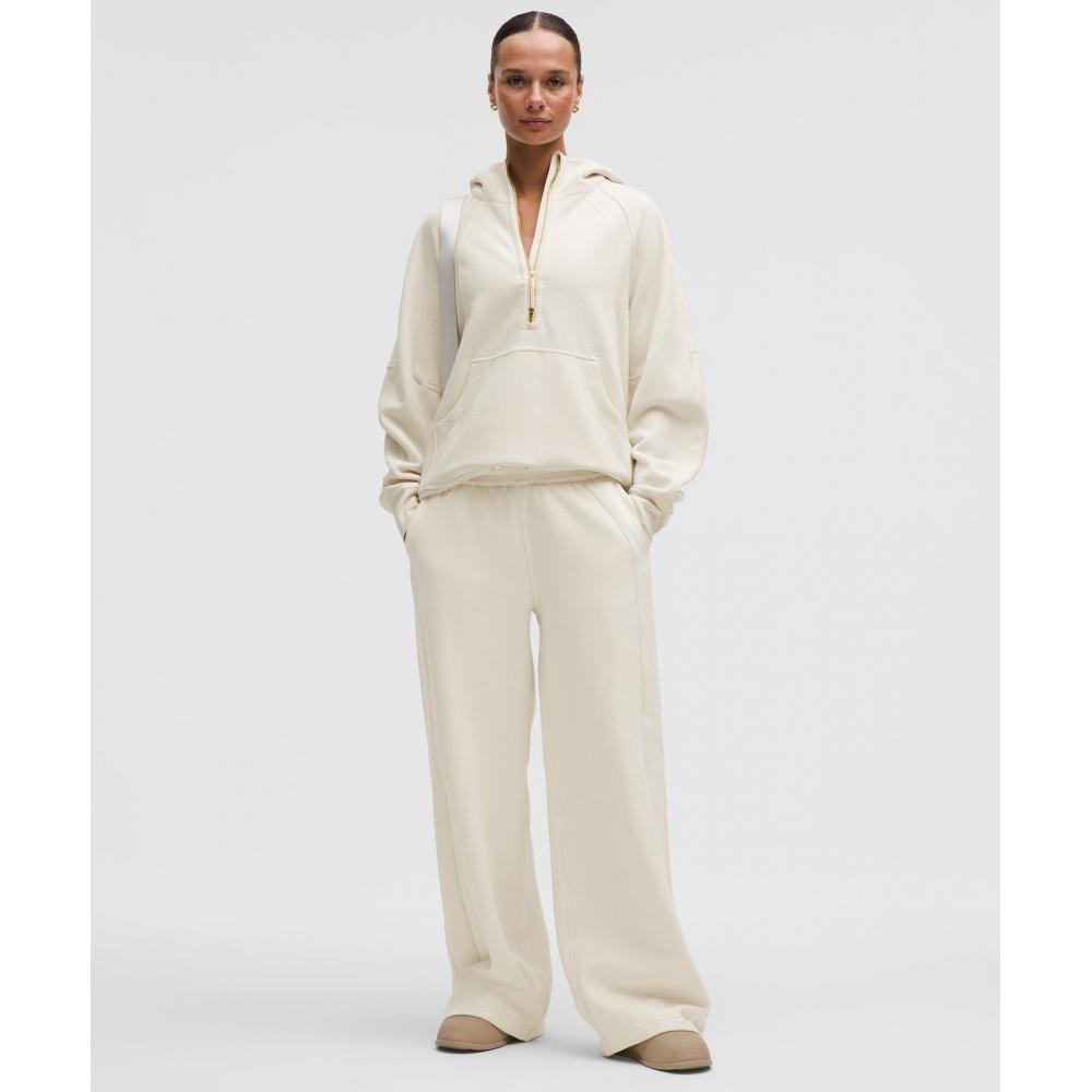 Lululemon Scuba Oversized Half Zip Hoodie Long Light Ivory Gold