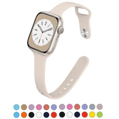 Strap for Apple Watch Band 40mm 44mm 45 Mm 41mm 38mm 42mm Sport Slim Silicone Bracelet Correa iWatch Series 8 Ultra 2 SE 7 6 3 9