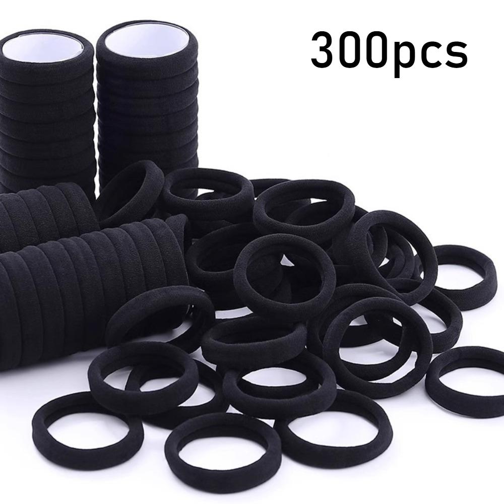 

300/500pcs Black High Elasticity 4CM Headband with Thick and Seamless Design for Tying Hair with Rubber Bands and Ponytails