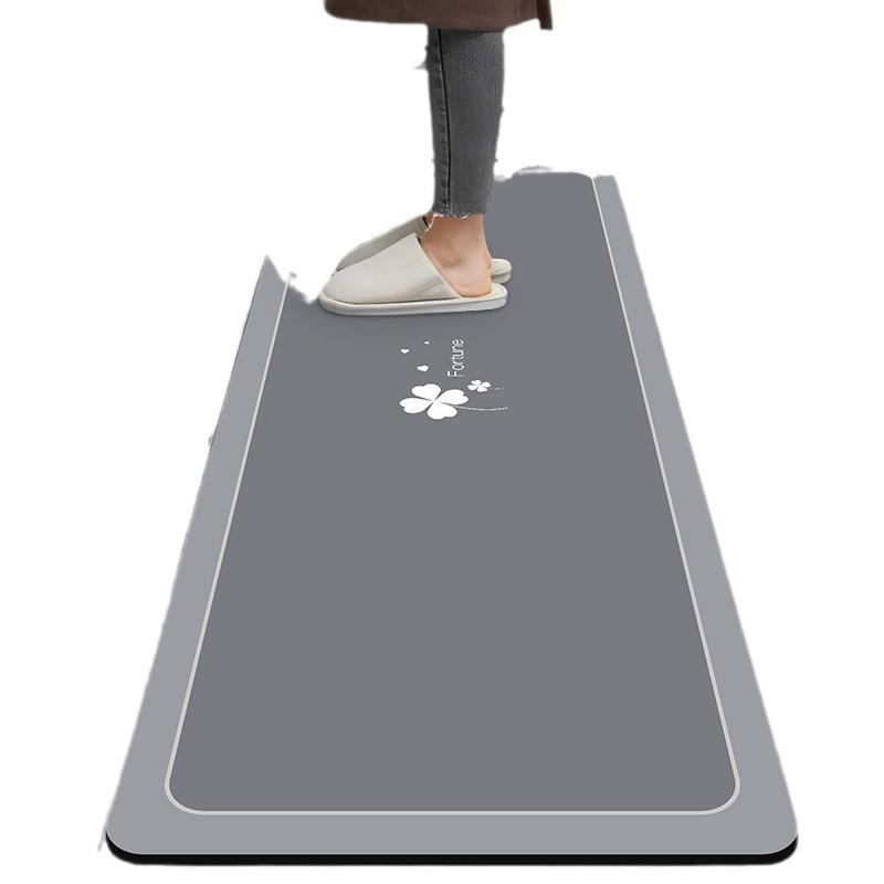Marble Pattern Kitchen Anti-Oil Diatom Mud Mat: Water-Absorbing, Quick-Drying, Non-Slip, Easy-Care.