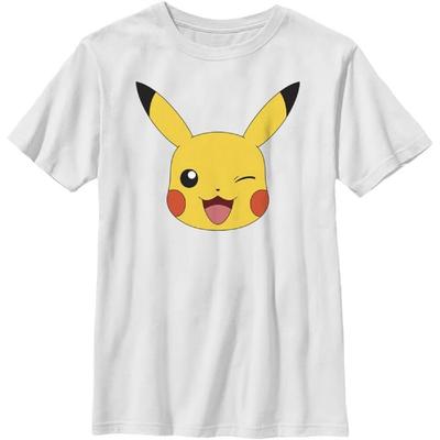 Pokemon Kids Pikachu Big Face Boys Short Sleeve Tee Shirt