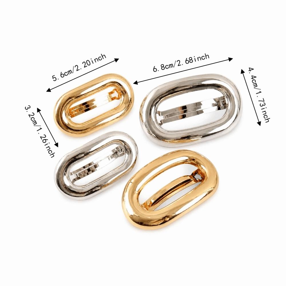 Elliptical Hollowed Out Spring Hair Clip Hollow Oval Ponytail Hairpins New Metal Hair Clips Women