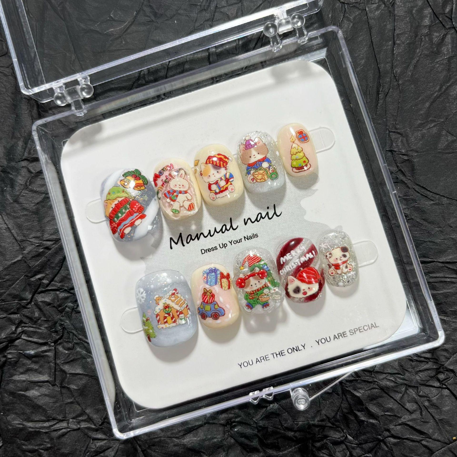 Handmade Cute Cartoon Girl Wearable Nail Art Stickers A626 Small