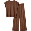 2024 Women's Knitted Casual Suit: Sleeveless Vest Sweater & Wide-Leg Pants Two-Piece