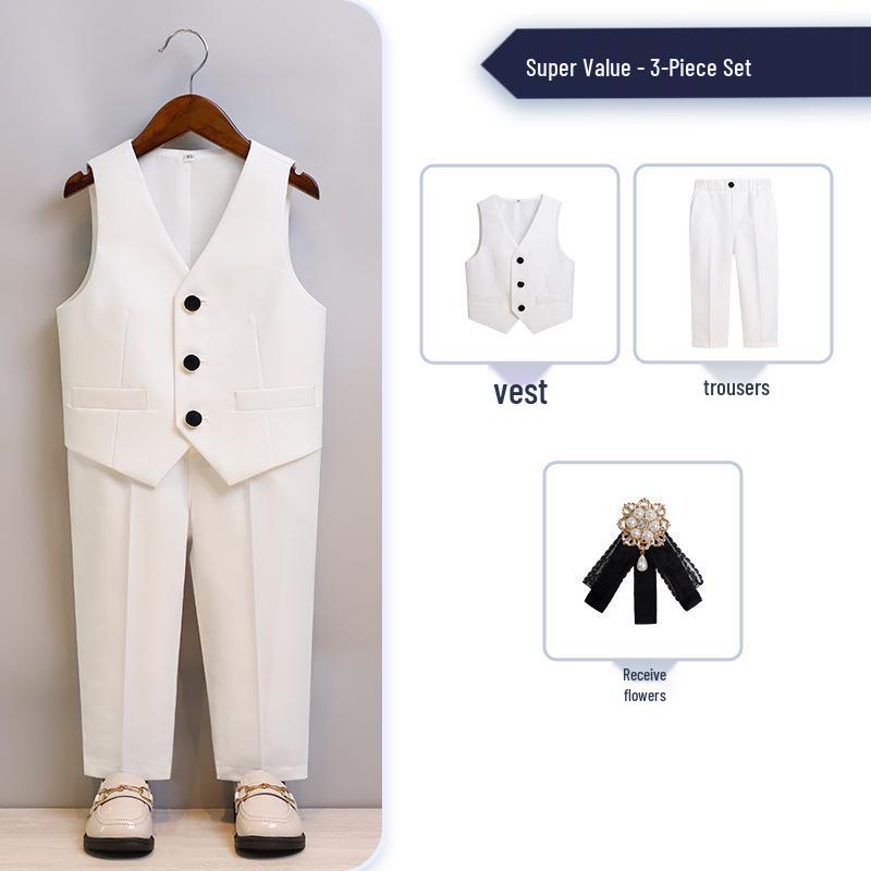 Completo Elegante da Bambino: Abito da Cerimonia, Evento o Fotografia per Ragazzo Bello con Gilet