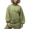 Jordan Solid Color High Neck Pullover Cropped Long Sleeve Sweatshirt Women Tops Green FD7222-340