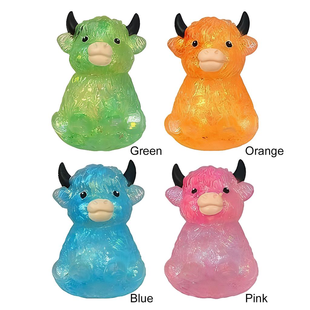 Highland Cow Slow Rising Sensory Fidget Toy Cute Animal Portable Squeeze Ball Easter Basket Stuffers Party Favors for Adults