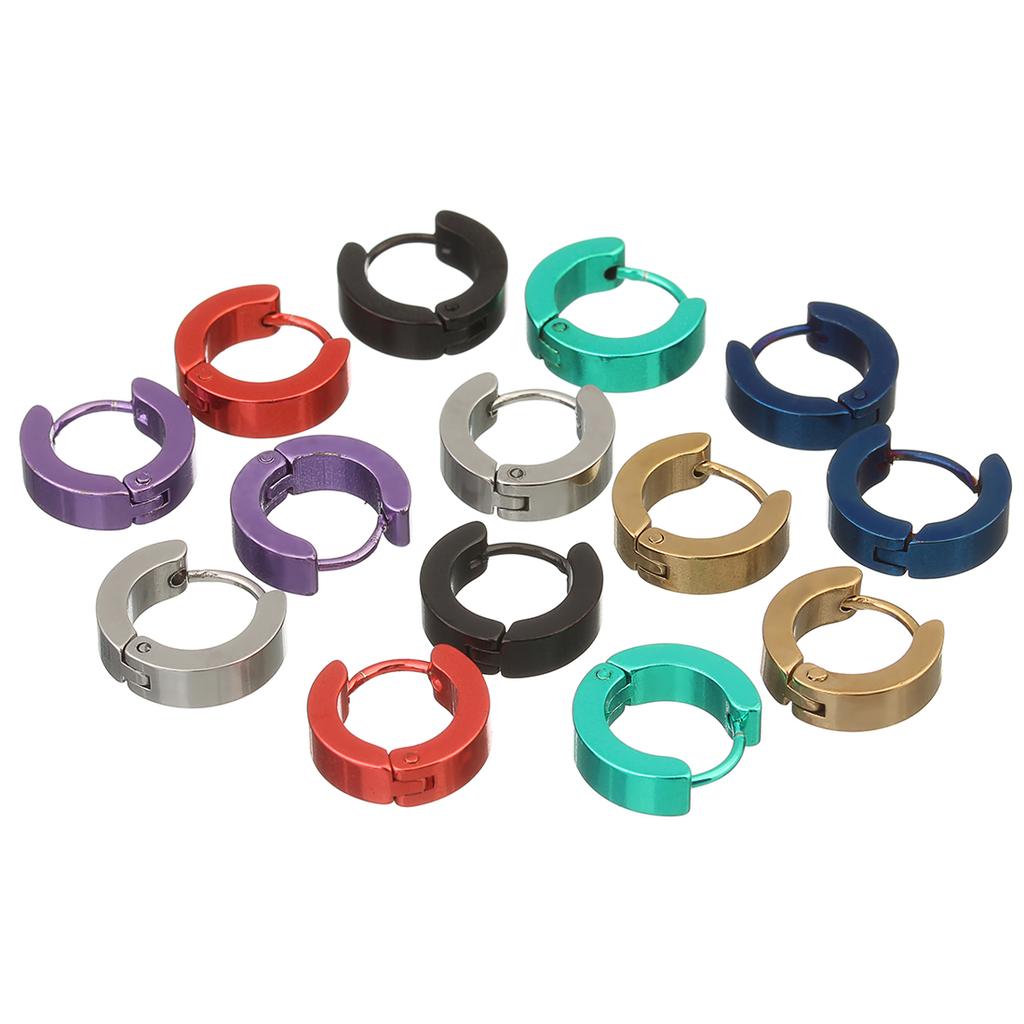 1 Pair Punk Stainless Steel Ear Circle Earrings Simple Ear Buckle Round Earring For Jewelry Making DIY Men Women Fashion Earring