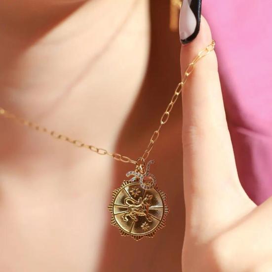Náhrdelník s přívěskem souhvězdí Faux opálový náhrdelník s přívěskem měsíce Symbol souhvězdí