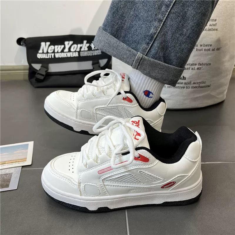 Guochao INS Suede Patchwork Retro Men's Ulzzang Lightweight Trendy Skate Shoes