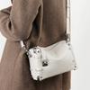 Women's Willow Nail Leather Women's Bag Square Soft Box Head Layer Lazy Style Crossbody Bag
