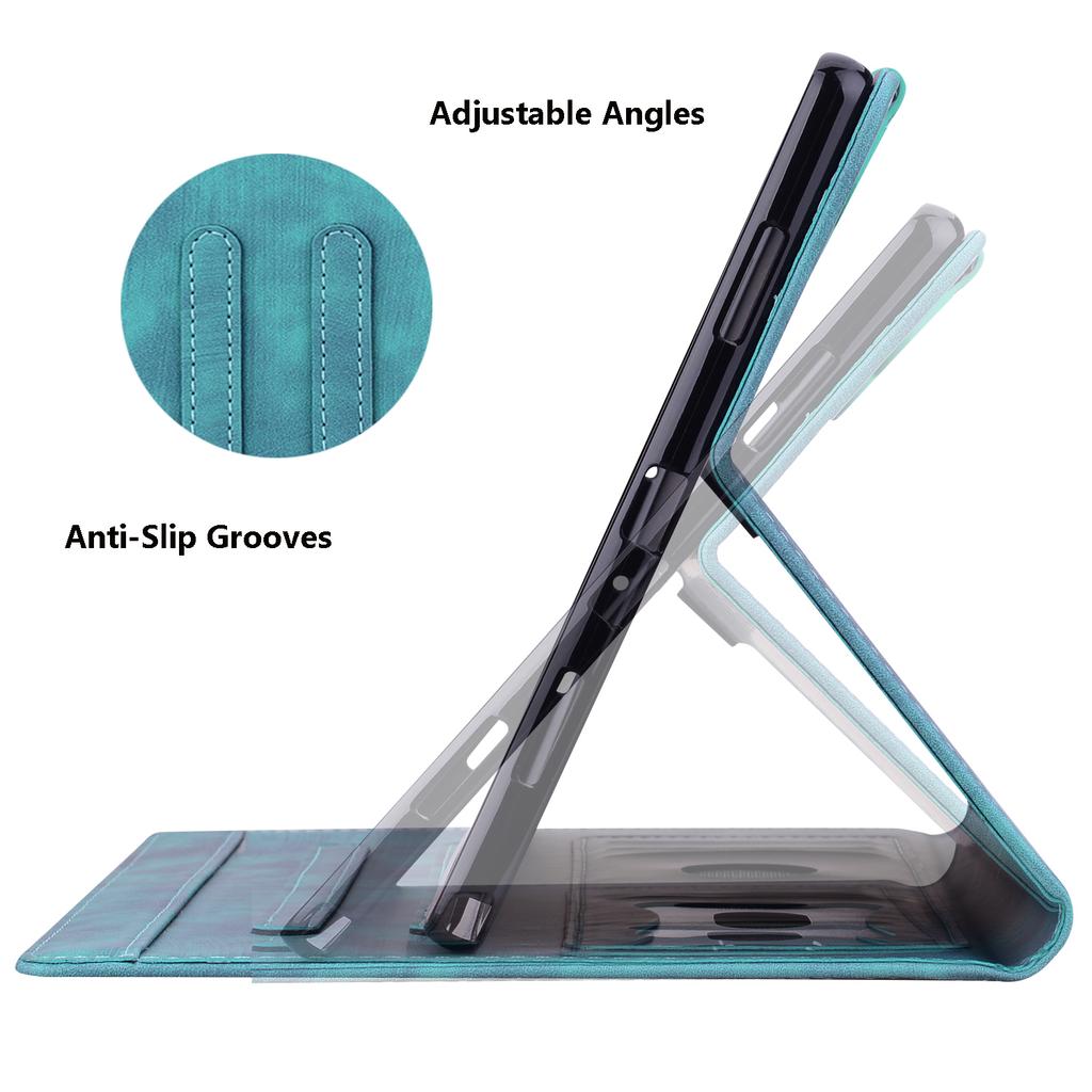 Tablet Case For Samsung Galaxy Tab S10 Lite / Tab S10 FE / Tab S9 FE Card Slots Leather Tablet Stand Folio Cover Flower Cat