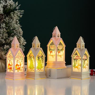 Weihnachtsdekorationen Tragbares Windlicht Schloss Nachtlicht Geschenke Leuchtende Tischdekoration Requisiten