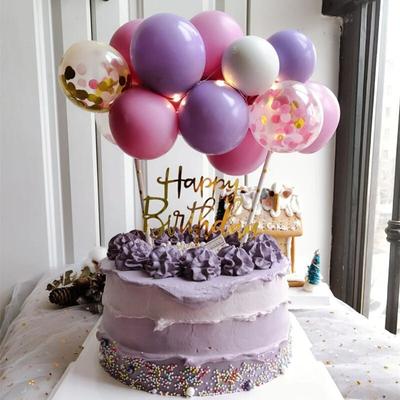 5 Cal lateksowy balon ozdoba na wierzch tortu zestaw wtyczek metalowe kulki konfetti na urodziny i bociankowe dekoracje weselne materiały dla majsterkowiczów