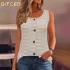 Women's Fashion Casual Sleeveless O-Neck Blouses & Shirts