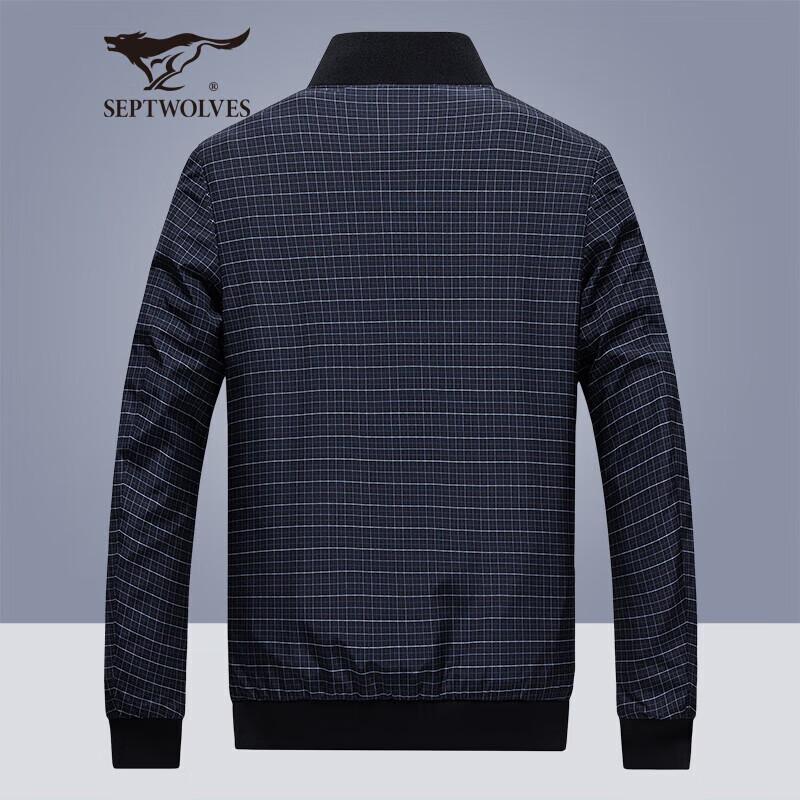 Qipilang Men's Business Casual Plaid Bomber Jacket