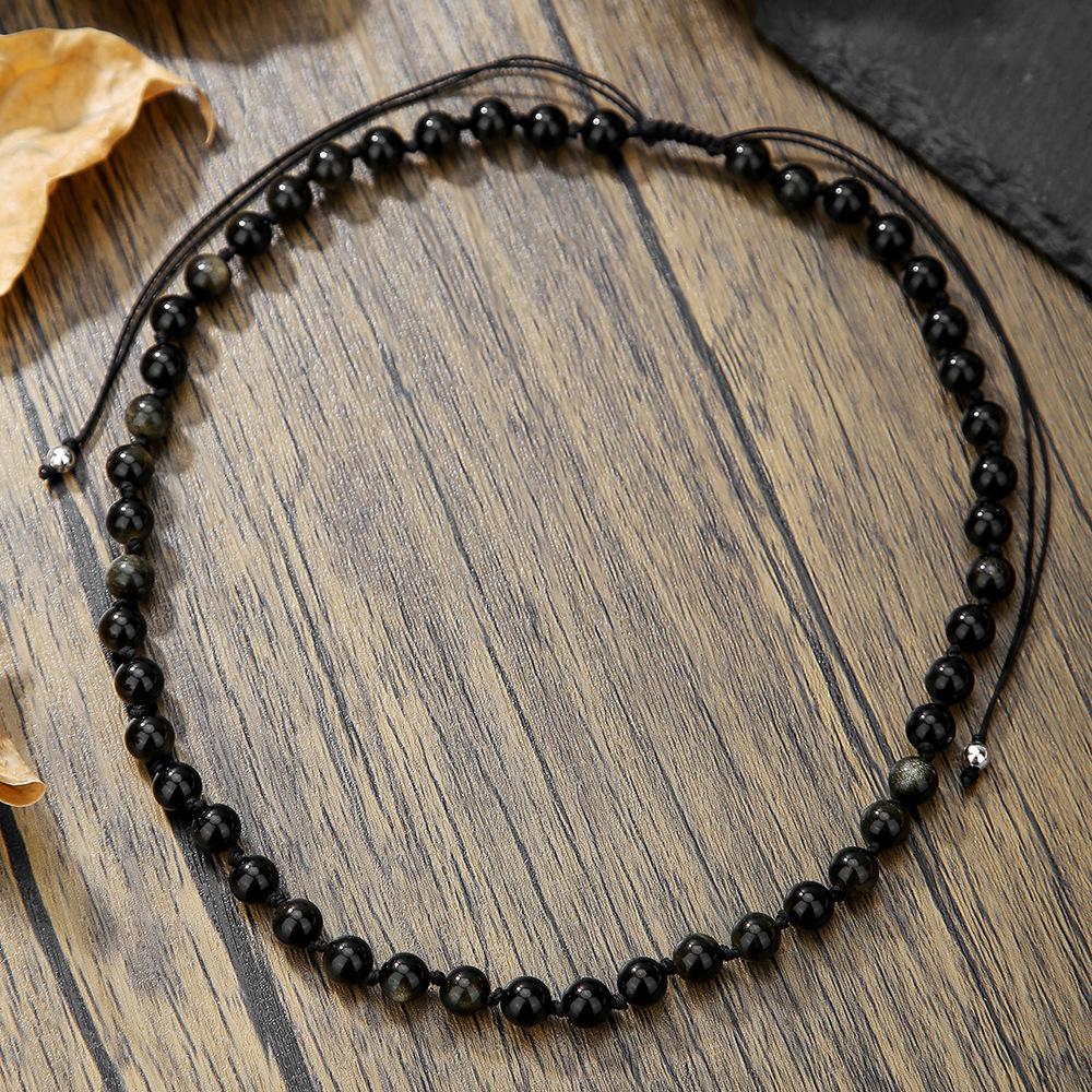 Europäischer und Amerikanischer Hip Hop Nischen Kaiser Stein Perlenkette Herren Schlüsselbein Kette Accessoires Personalisierte Abakus Perlenkette