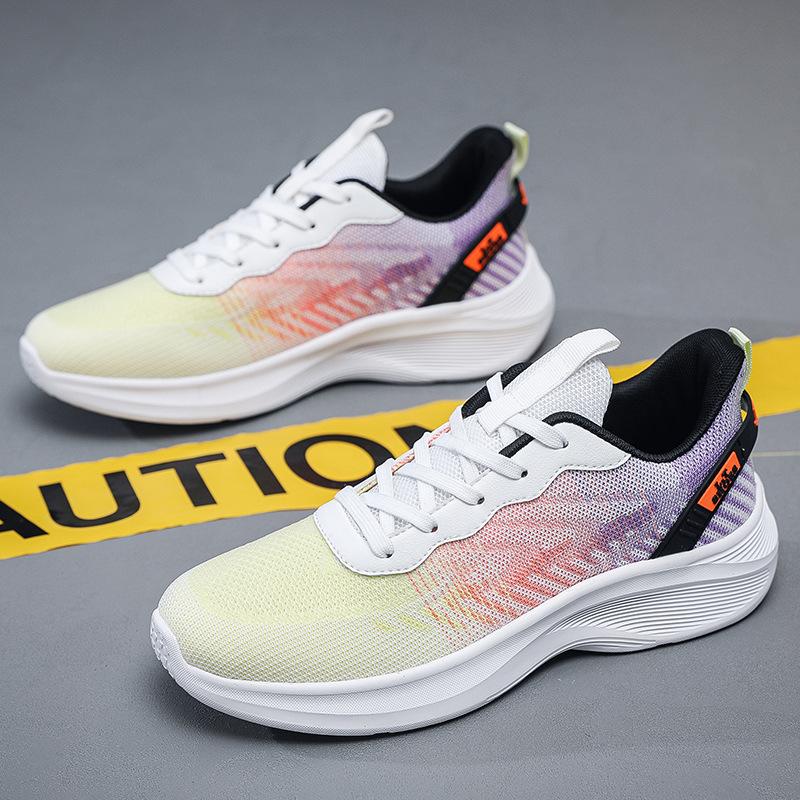 Men's Large Size 50 Running Sports Shoes Men's Foreign Trade Ultra-light Shock-absorbing Breathable Fly-woven Casual Shoes Manufacturer
