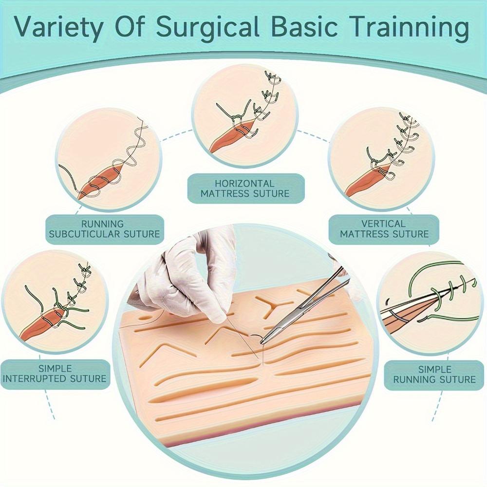 Suturing Practice Skin Suture Kit Silicone Skin Suture Pad Reusable Training Model Students