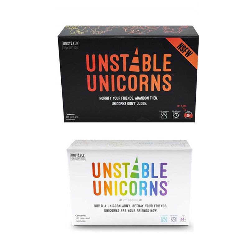 Einhorn-Themen-Englisches Familienparty-Kartenspiel