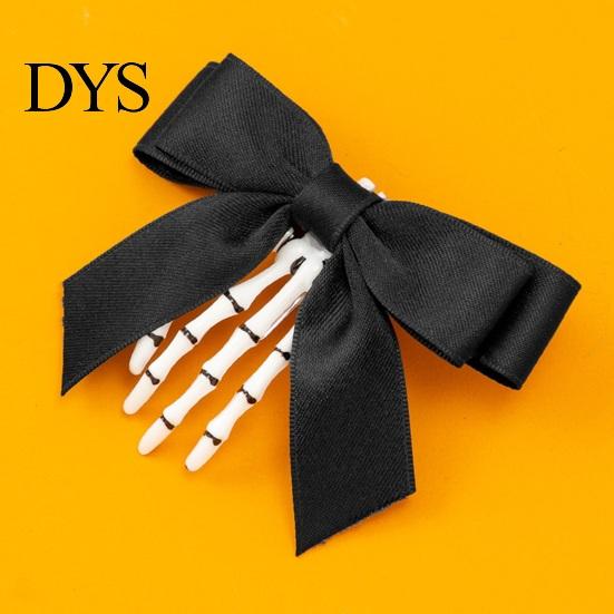 Gothic Lolita Hair Pins Halloween Skeleton Hand Bow Hairpin, Retro Skull Claw Clip for Women Statement Accessories Girls Girls, Style Decorative