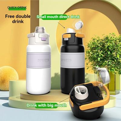 800ML/600ML Fashion Insulation Water Cup Thermal Mug Vacuum Flask Portable Thermos Keep Cold and Hot Outdoor Dual Water Cups