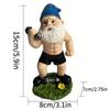Outdoor Fun Fitness Dumbbell Weightlifting Gnome Courtyard, Lawn, Terrace, Indoor Gnome Statue Decoration