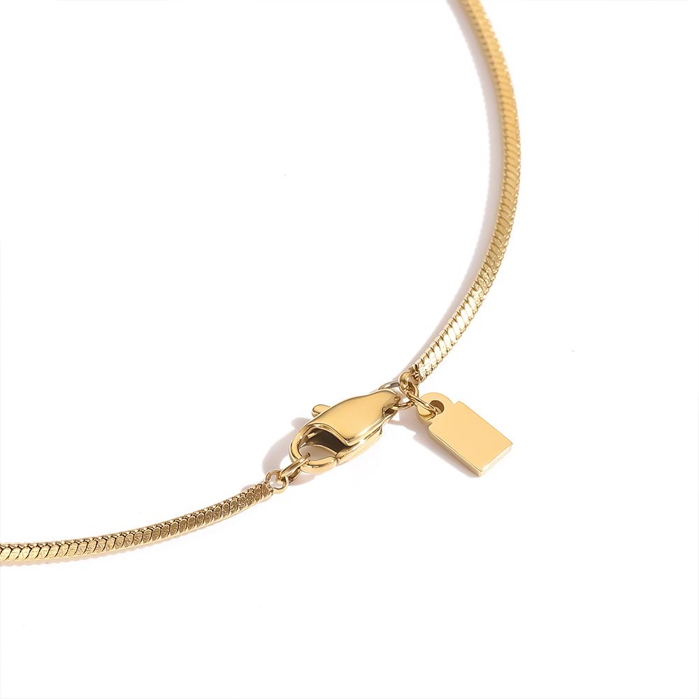 EManco Classic Waterproof Link Chain Stainless Steel 18K Gold Plated Square Link Necklace for Men's Daily Use Party Anniversary