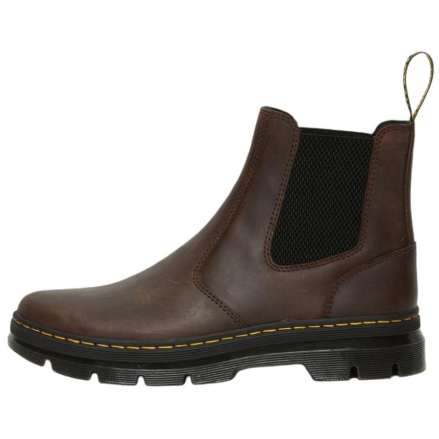 Dr. Martens Leather Trendy Versatile Short Chelsea Boots Unisex boots Dark-Brown 25978207