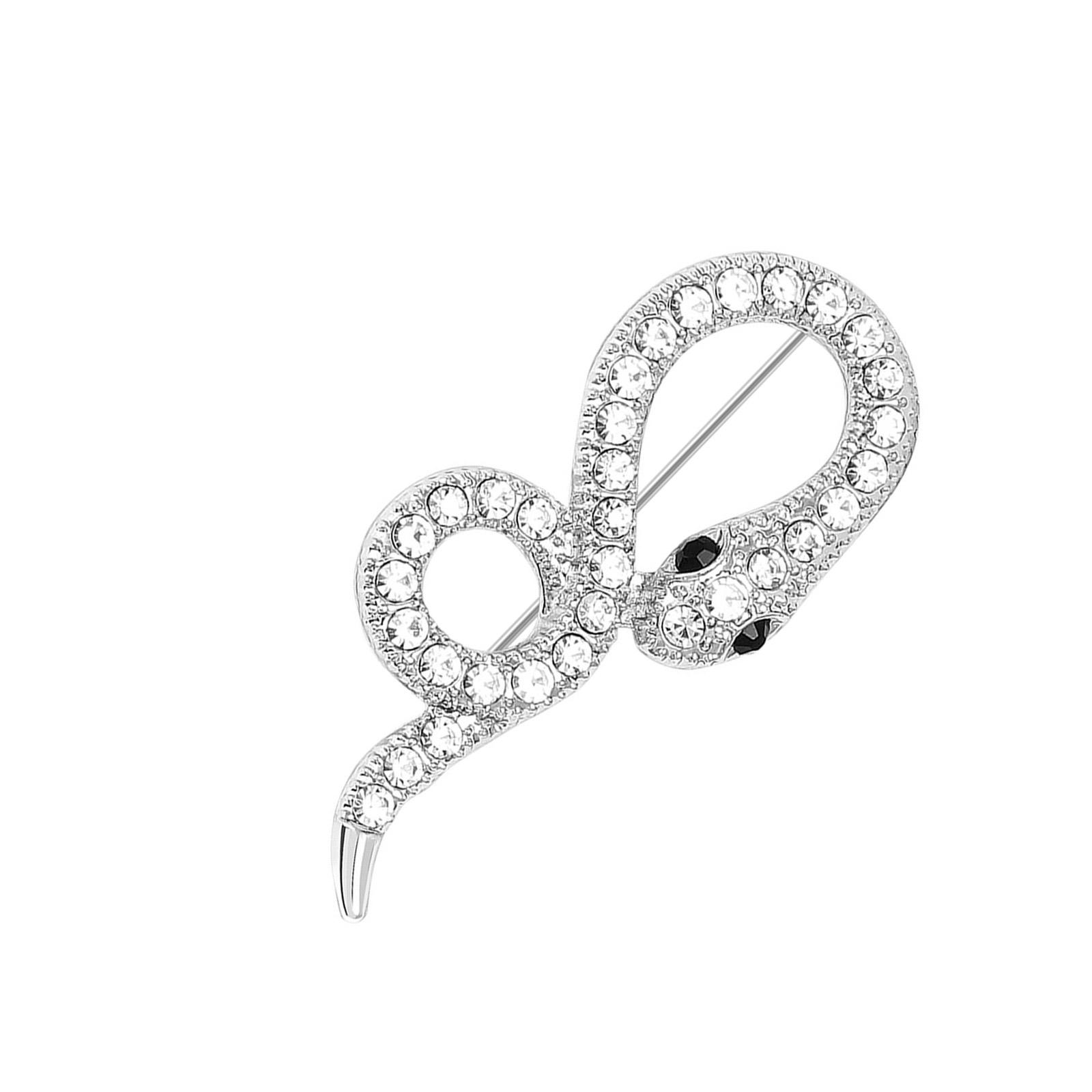 

Уникальная женская брошь-булавка со сверкающими стразами, уникальная брошь в виде змеи, текстура сплава для многофункционального стиля одежды серебряный