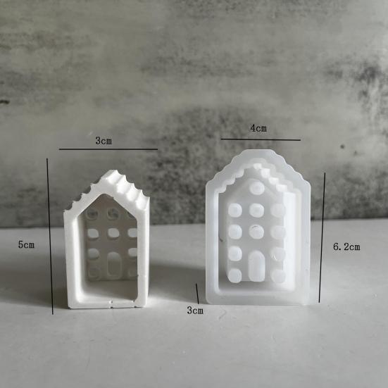 Silicone House Mold for Candle Making Plaster Casting Mini House Molds for Holiday Celebrations Crafting