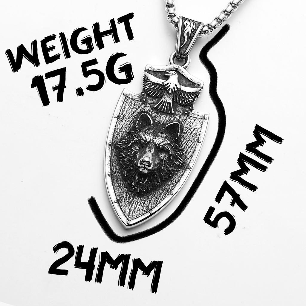 Coliere Bărbați Scut Vultur Lup Sfânt Ocrotitor Pandantiv Lan Oțel Inoxidabil Accesorii Bijuterii Modă Punk Femei Cadou