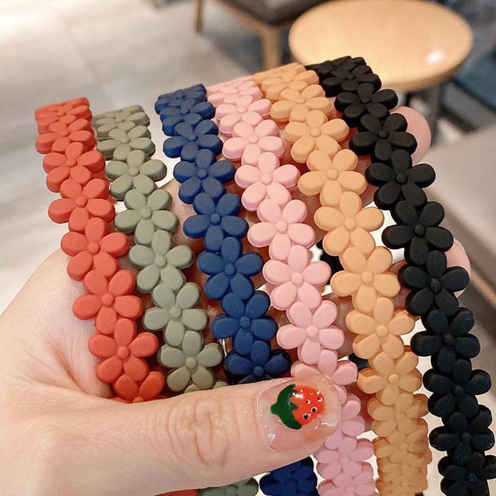 New Fashion All-match Acrylic Sweet Flower Headband Hairbands for Women Girl Clamp Hair Accessorie Headwear